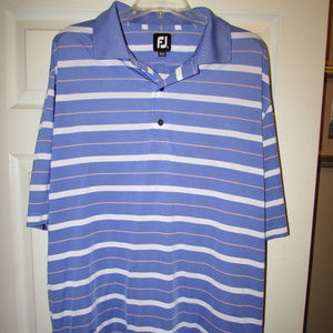 FootJoy FJ Golf Polo Shirt XL Purple White EUC